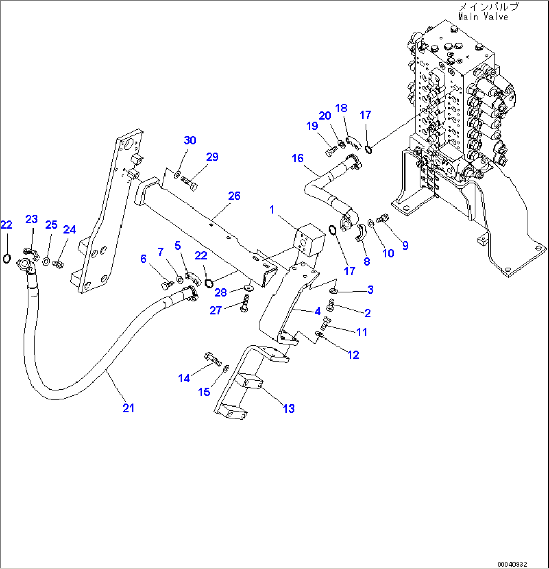 ATTACHMENT LINE (MAIN L.H.) (1 ACTUATOR)