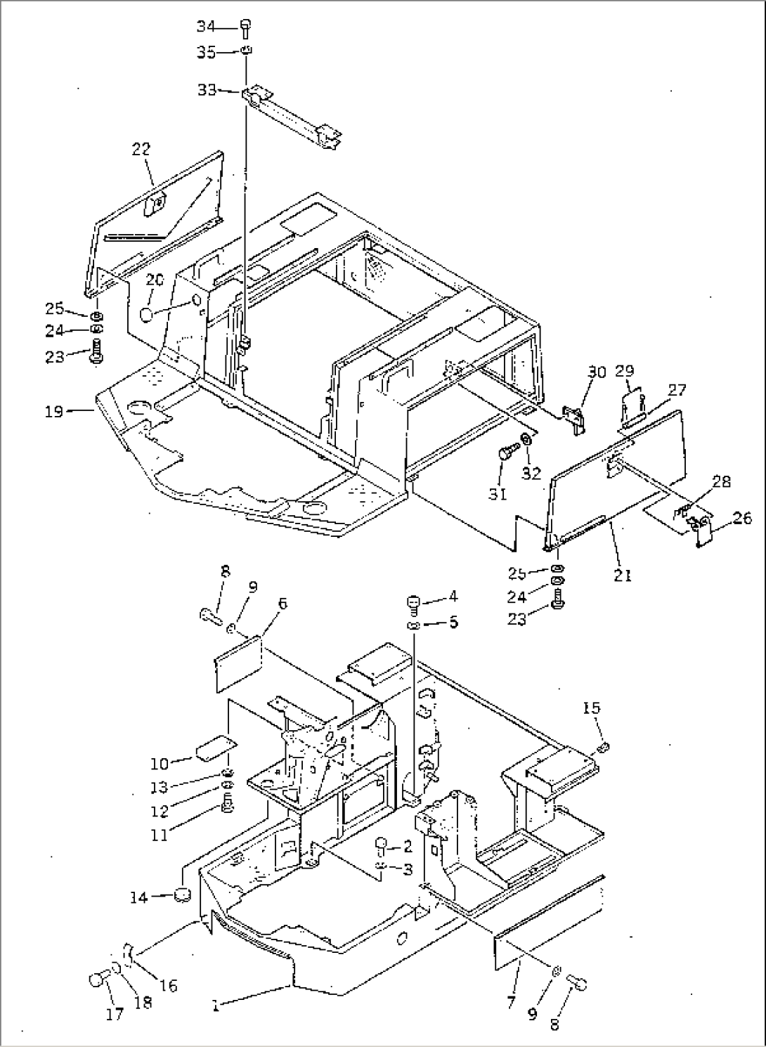 FLOOR FRAME AND COMPARTMENT (FOR CAB)(#2274-)