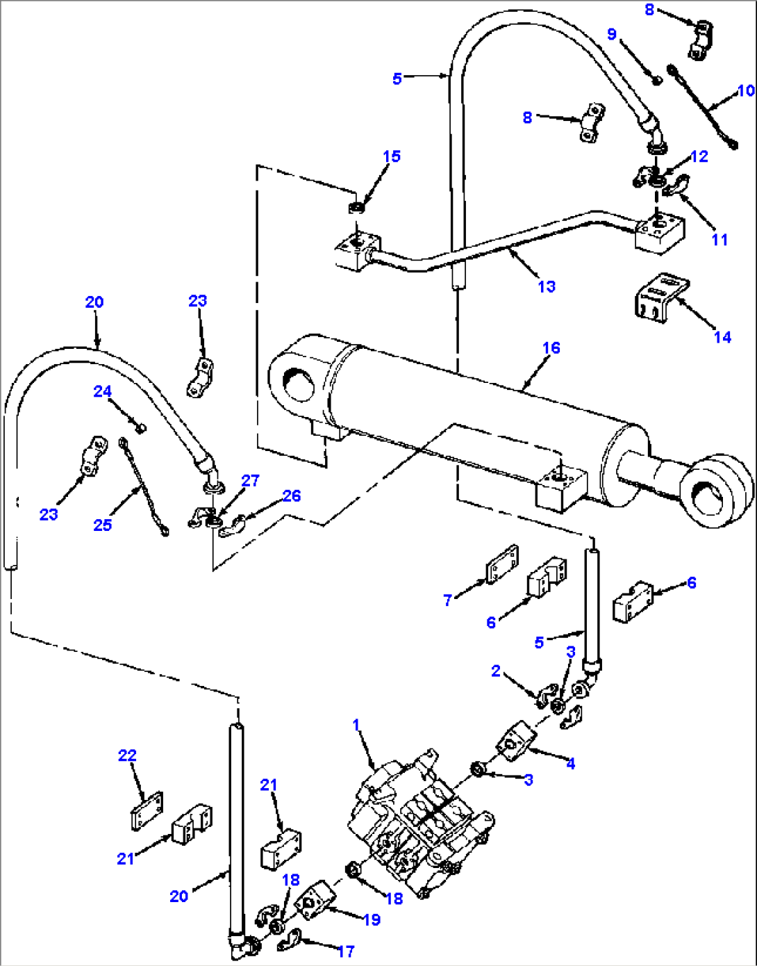 HYDRAULIC PIPING CONTROL VALVE TO BUCKET CYLINDER