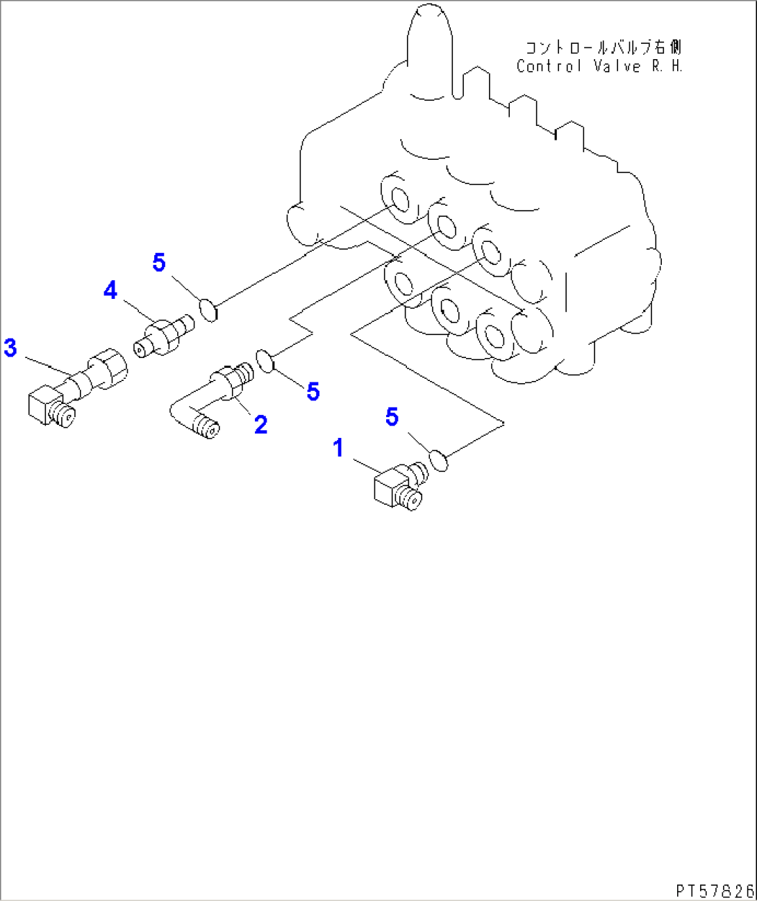 HYDRAULIC PIPING (CONTROL VALVE CONNECTING PARTS¤ R.H.)