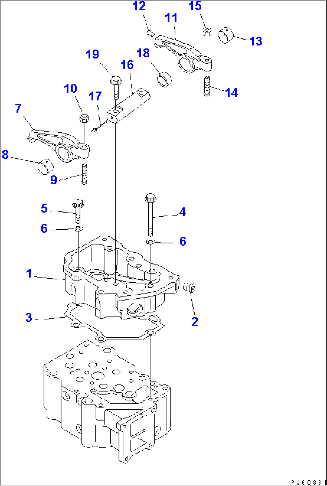ROCKER ARM AND HOUSING