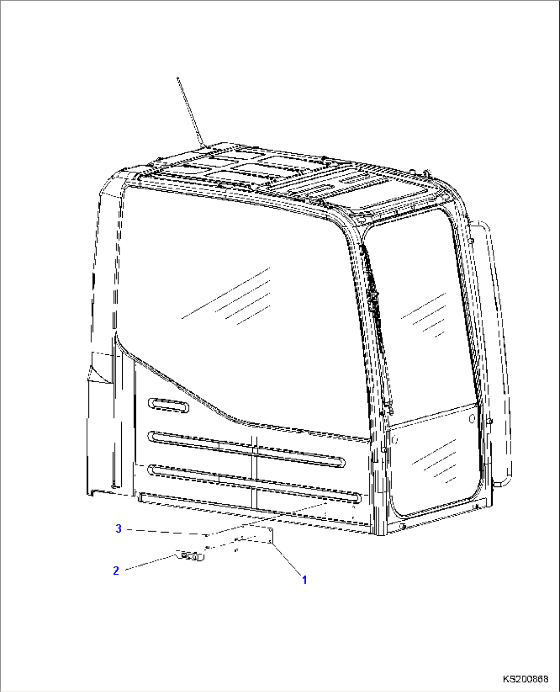 OPERATOR´S CAB, CAB CLAMP AND HOSES (#K50854-)