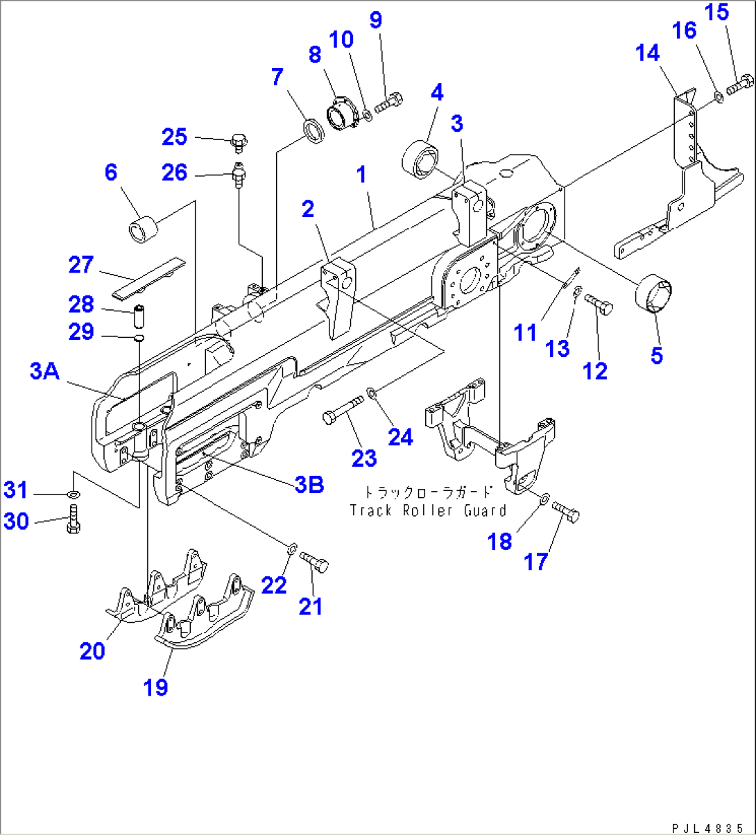TRACK FRAME (L.H.) (FULL ROLLER GAURD)(#65001-65408)