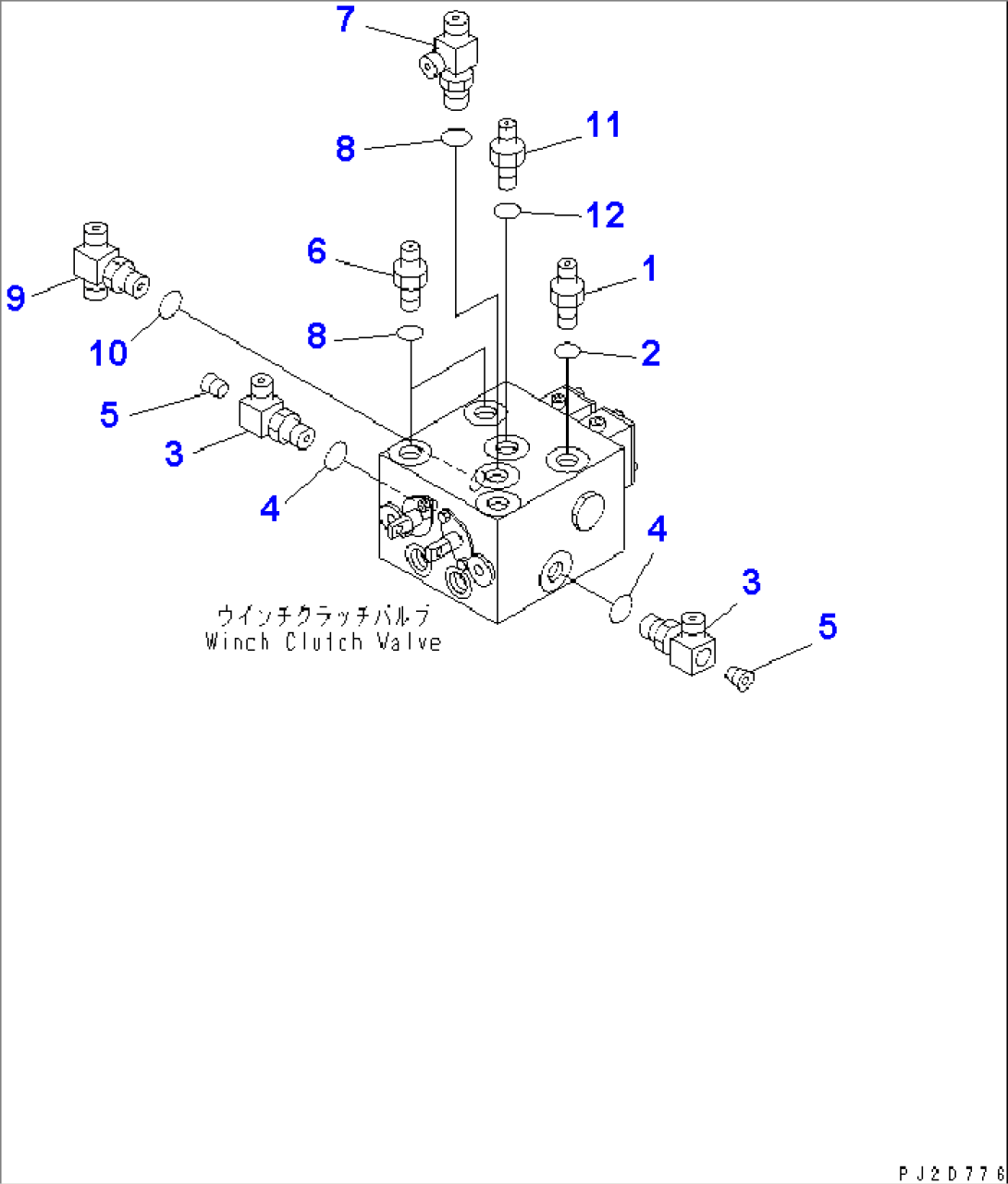 HYDRAULIC MAIN VALVE (WINCH CLUTCH VALVE CONNECTING PARTS)(#15301-)