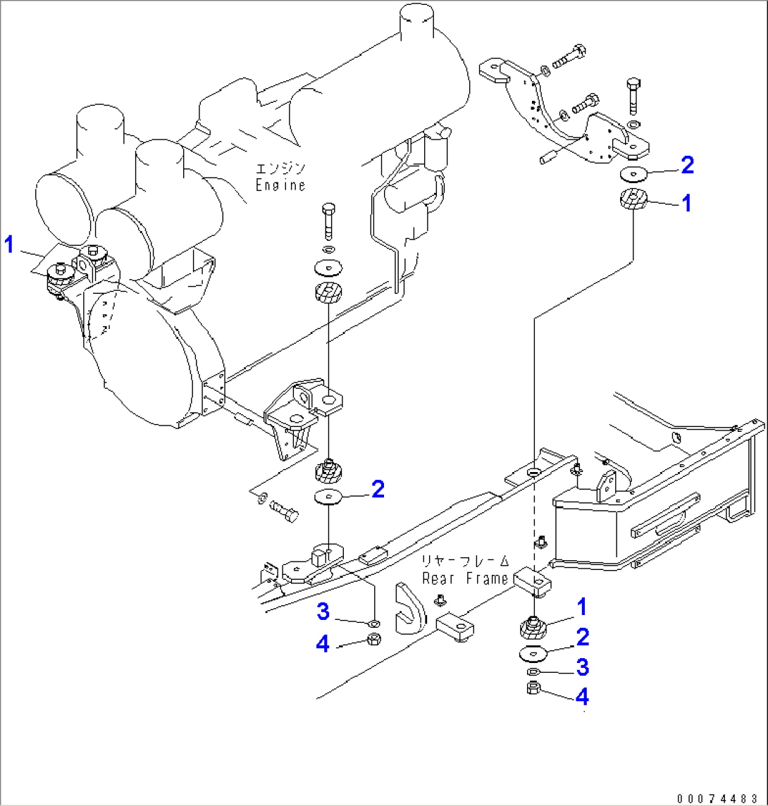 ENGINE MOUNTING (MOUNTING PARTS)(#51075-)
