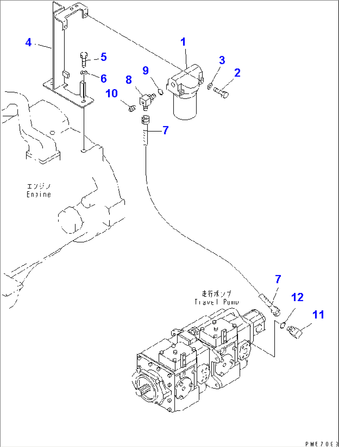 HYDRAULIC PIPING (CHARGE FILTER LINE)