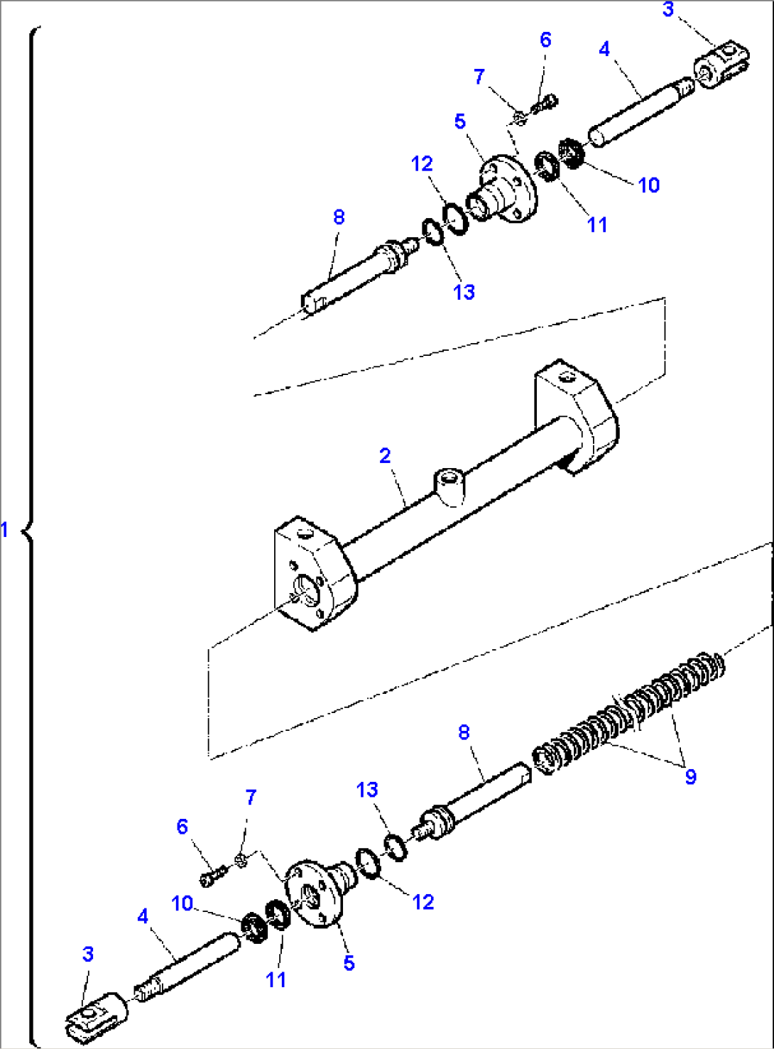 FIG. H7045-01A0 QUICK COUPLING HYDRAULIC CYLINDER