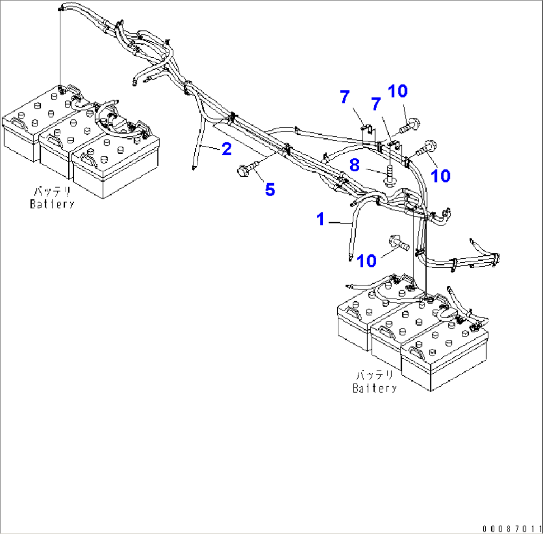 REAR HARNESS (BATTERY CABLE) (FOR BATTERY DISCONNECT SWITCH)(#50084-)