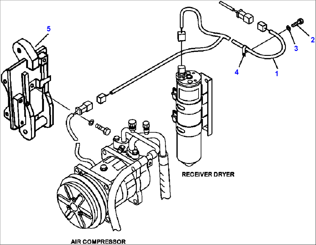 K0200-94B0 AIR CONDITIONING AIR COMPRESSOR AND RECEIVER DRYER WIRING HARNESS