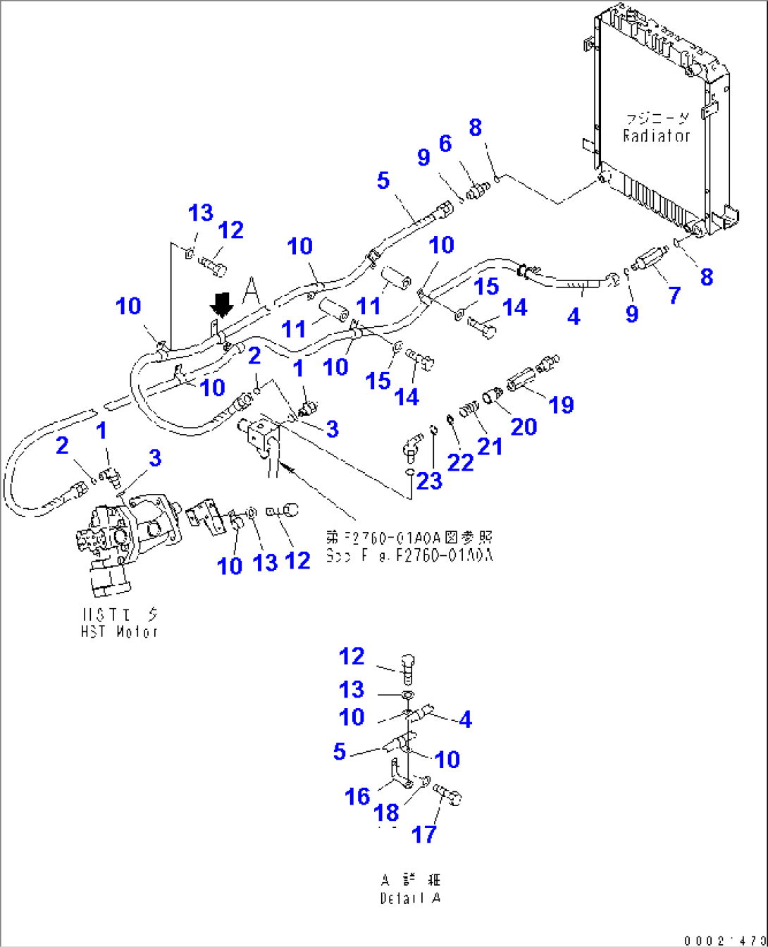 HST MAIN LINE (OIL COOLER LINE)(#12001-)