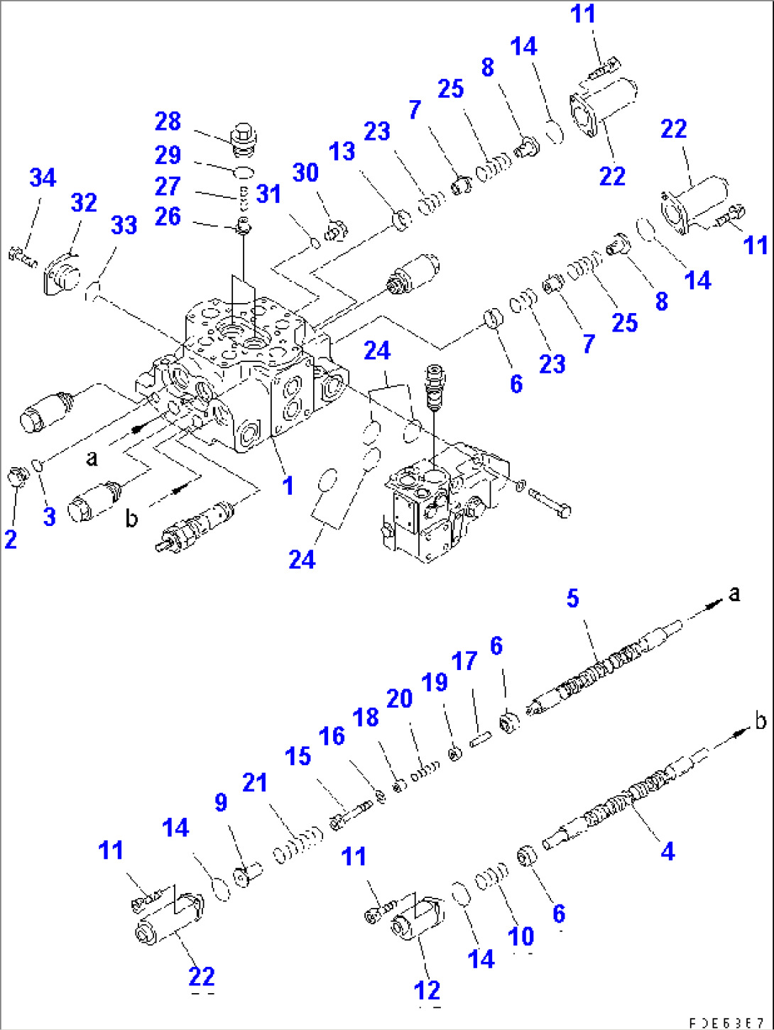 CONTROL VALVE (2-SPOOL) (1/3)(#50001-)