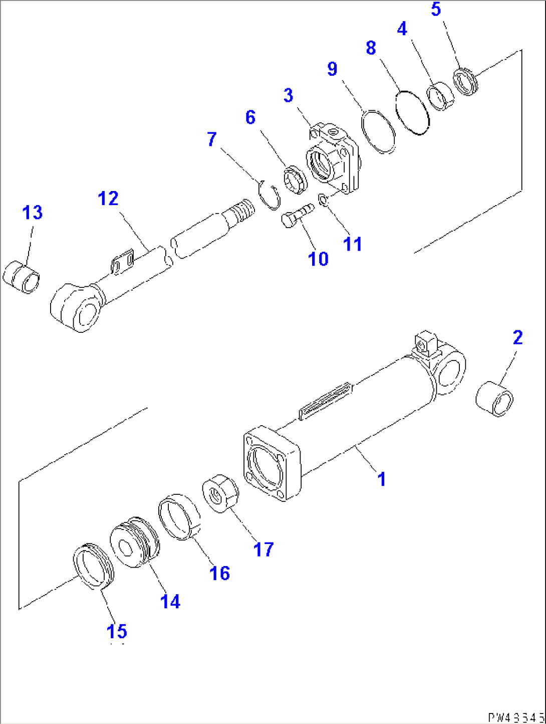 DUMP CYLINDER (FOR HIGH LIFT ARM) (LARGE TYPE)(#63001-64000)