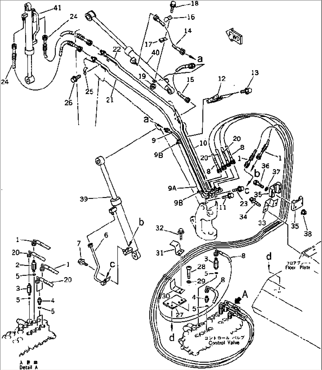 HYDRAULIC PIPING (BOOM¤ ARM¤ BUCKET CYLINDER LINE) (HOE SIDE)