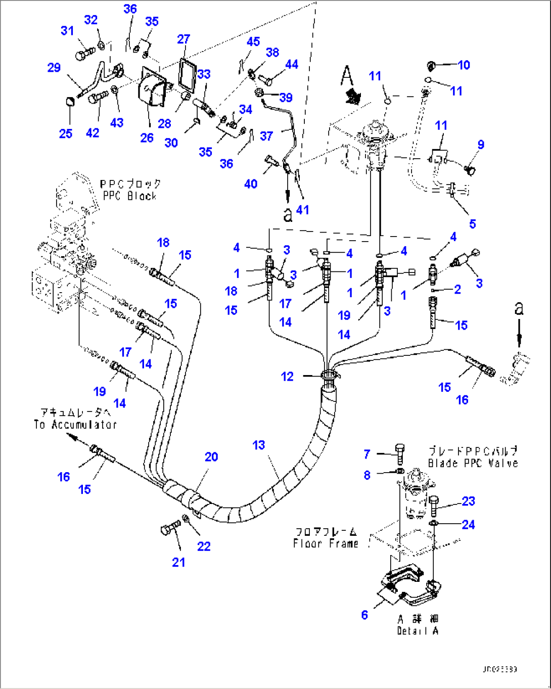 Floor Frame, Blade Control Piping and Lock Lever (#30147-)