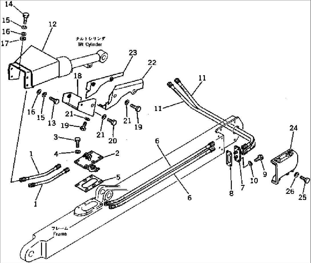 HYDRAULIC PIPING (TANK TO TILT CYLINDER) (2/2)