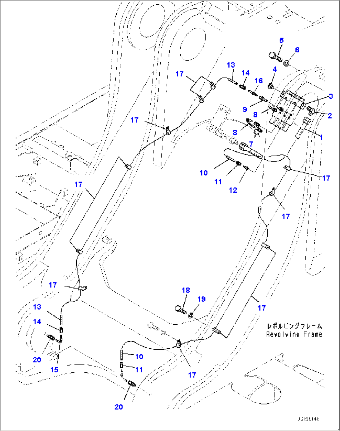 Auto-greasing System, Boom Cylinder Piping (#35406-)