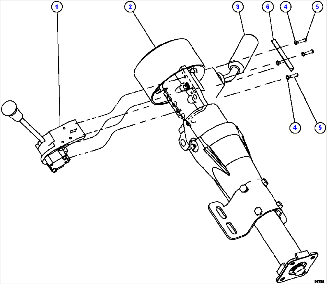 STEERING COLUMN & LEVER ASSEMBLY 58F-40-00200