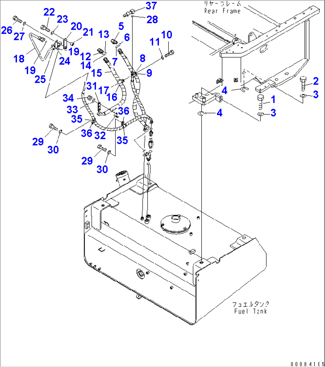 FUEL TANK (MOUNTING PARTS) (FOR QUICK COUPLER)(#55001-)