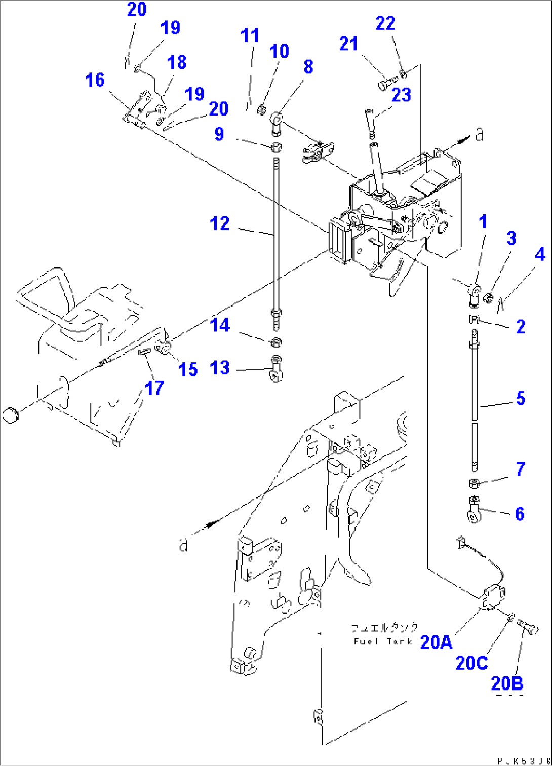 TRANSMISSION CONTROL LEVER (2/2) (D21) (FOR F2-R2 TRANSMISSION) (FOR STEEL CAB)(#80199-)