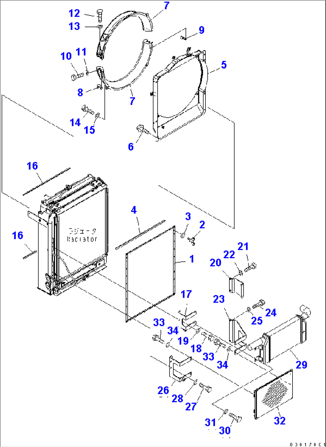 COOLING (AFTER COOLER AND CONDENSER) (WITH AIR CONDITIONER)(#250001-)