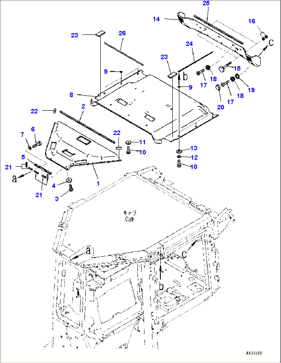 Cab, Roof Cover (#30001-30224)