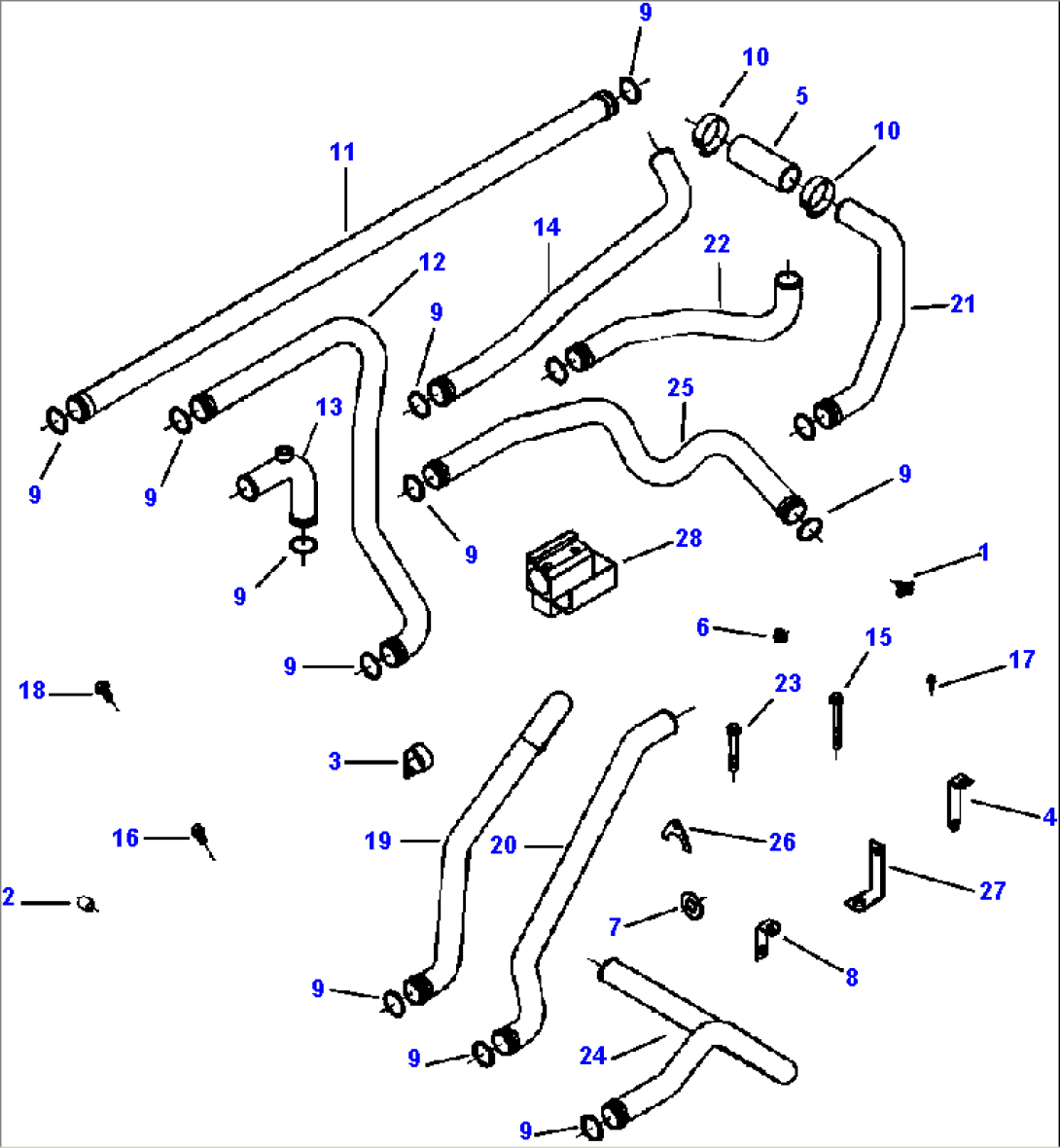 FIG. A1136-A9A2 INTERCOOLER WATER PLUMBING