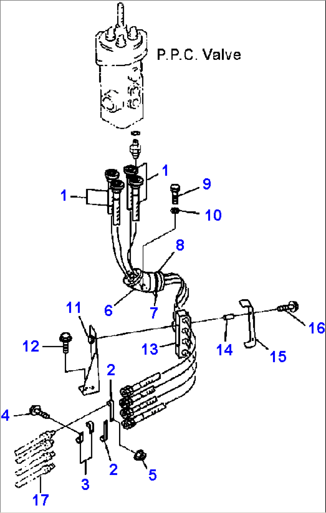 H4200-17A0 HYDRAULIC PIPING P.P.C. VALVE LINE FRONT (1/3)