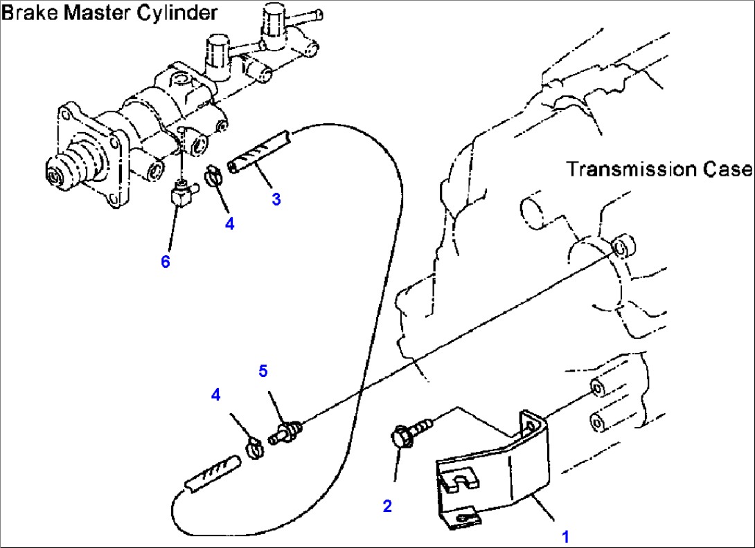 FIG. F4300-04A0 TRANSMISSION - BRAKE OIL PIPING AND LINKAGE BRACKET