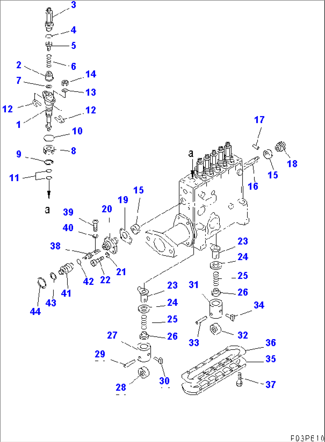 FUEL INJECTION PUMP (PUMP L.H.) (2/2) (MECHANICAL GOVERNOR SPEC.) (INNER PARTS)(#10087-10295)