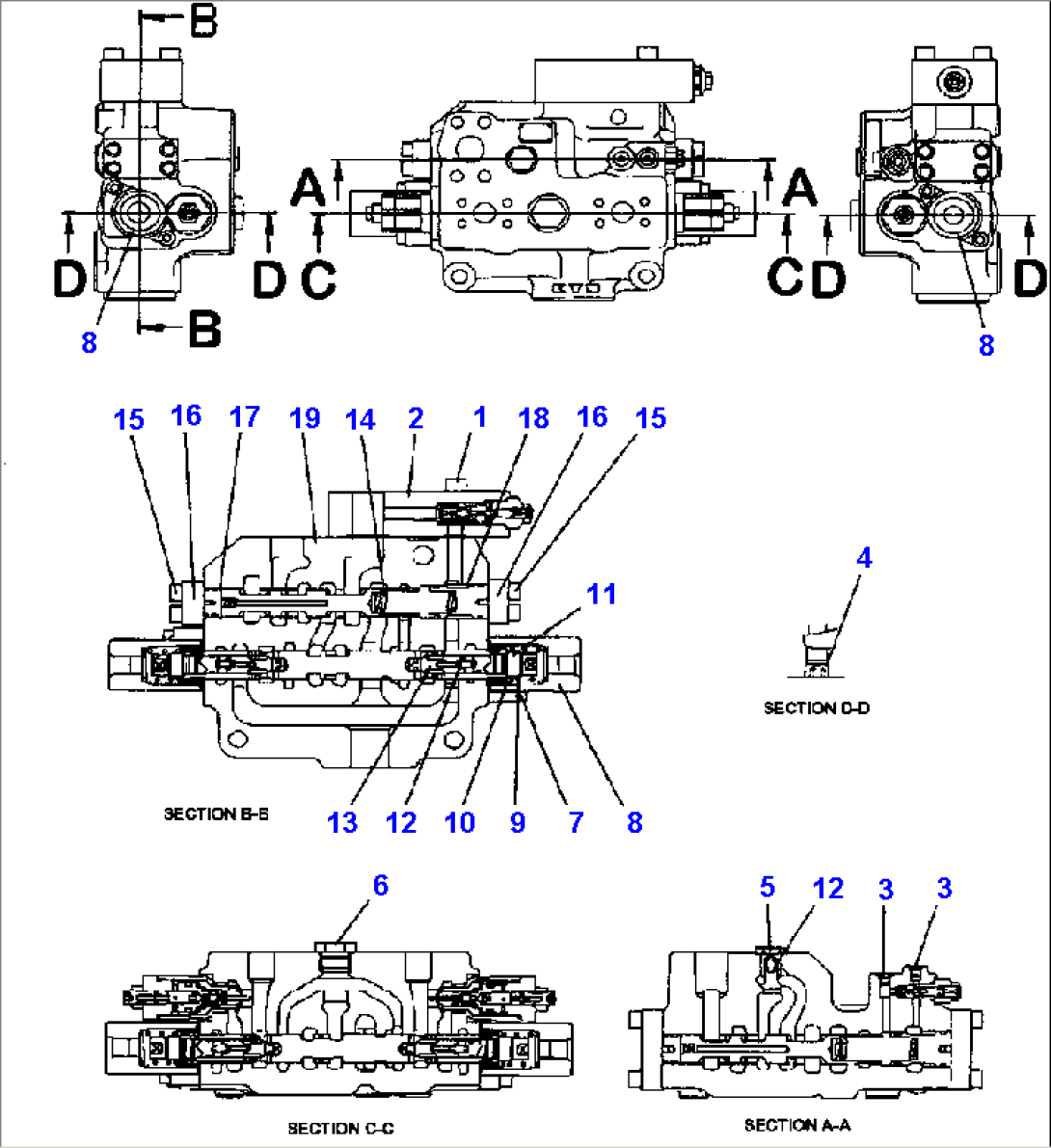 H0122-03A0 STEERING VALVE STEERING DEMAND VALVE (2/2) INNER PARTS