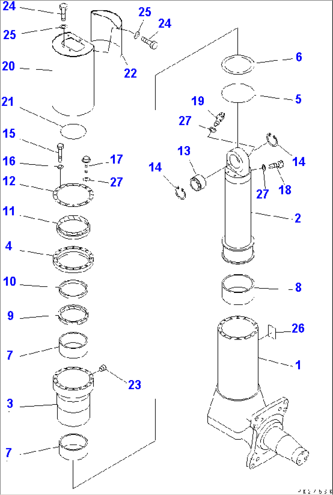 FRONT AXLE (LEFT HAND) (6/6) (FRONT SUSPENSION ASSEMBLY)(#1312-)