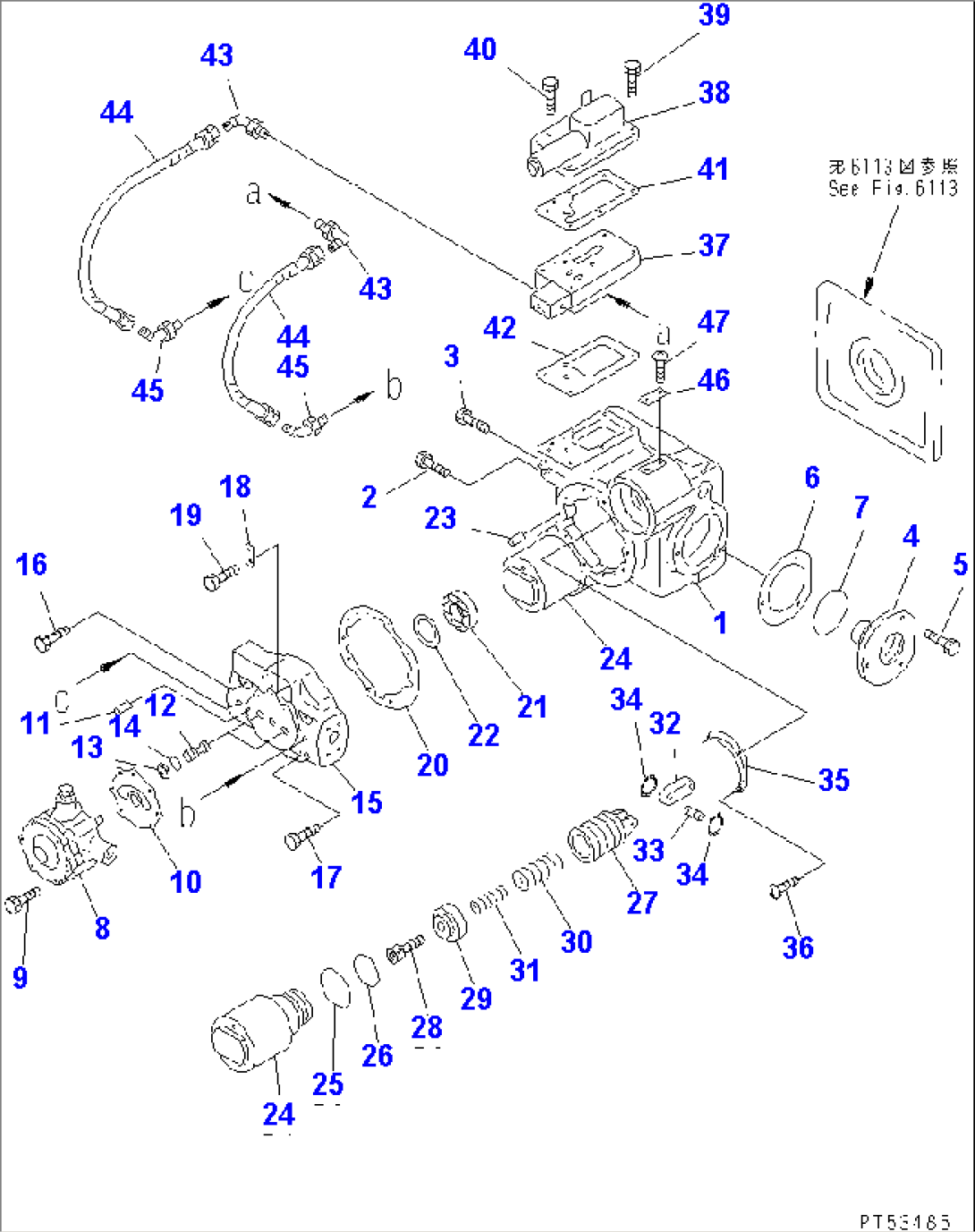 ROTOR PUMP (1/2) (PRESSURE OVER RIDE VALVE TYPE)(#10001-10020)