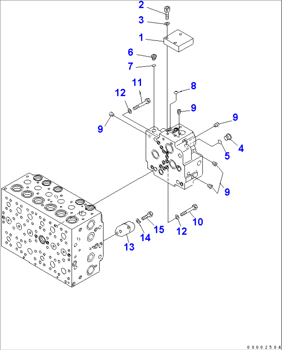 MAIN VALVE (8-SPOOL) (14/20) (FOR 2-PIECE BOOM)