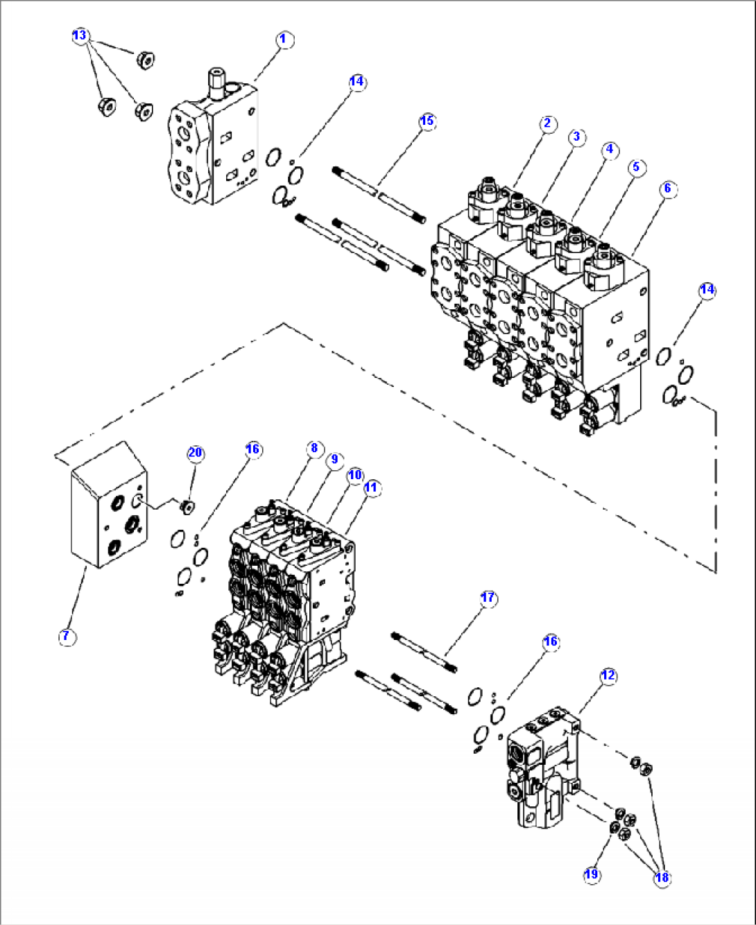 H0120-03A0 MAIN CONTROL VALVE (24V/9 SECTION) VALVE SECTIONS