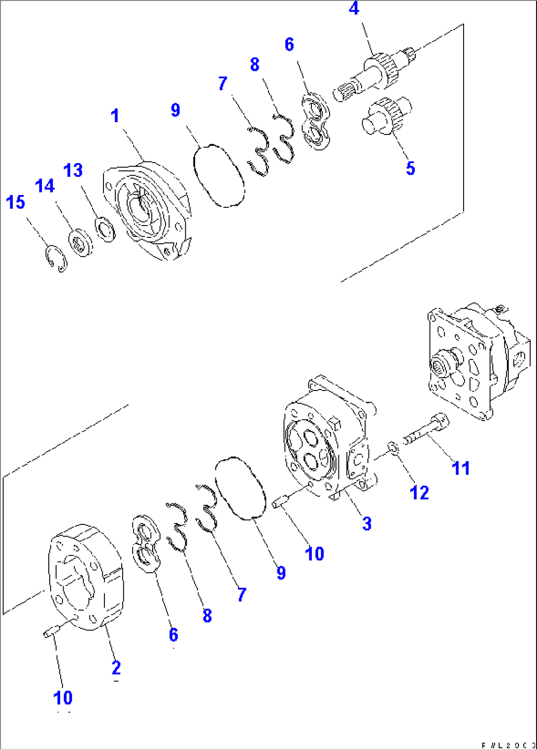 GEAR PUMP (TANDEM) (INNER PARTS) (1/2)