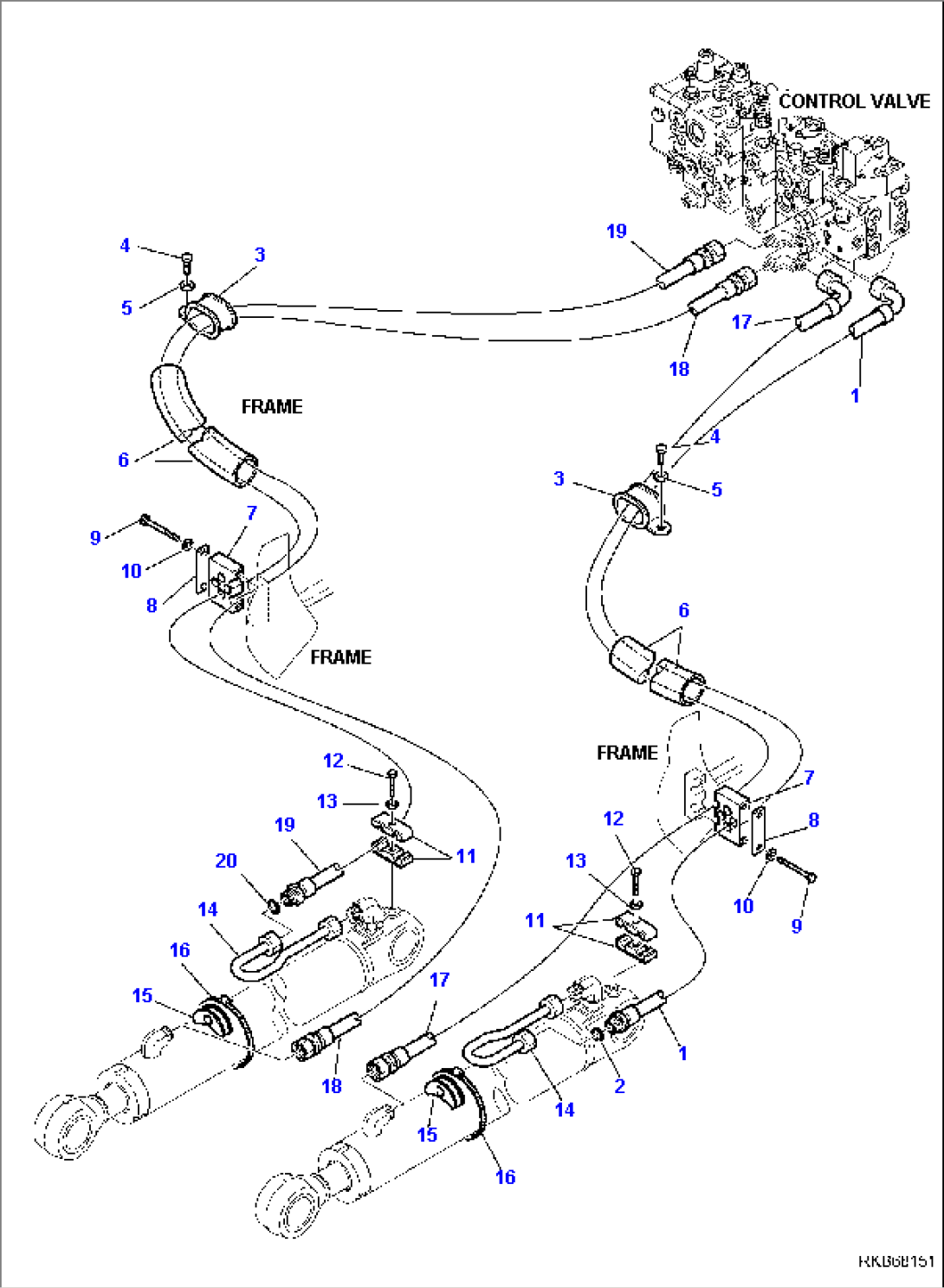 HYDRAULIC PIPING (SHOVEL LIFTING CYLINDER LINE)
