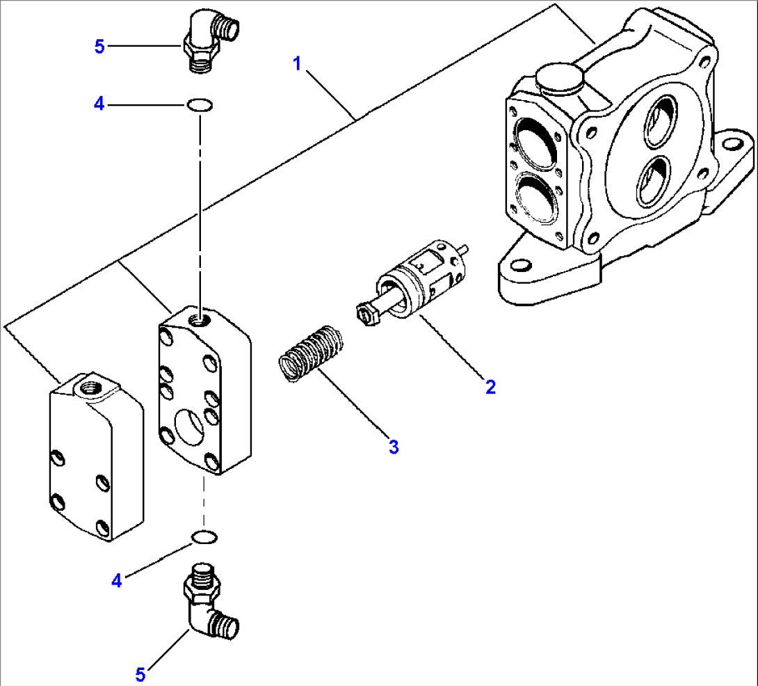 EQUIPMENT CONTROL VALVE INLET SECTION, COMPLETE ASSEMBLY - 4-SECTION VALVE