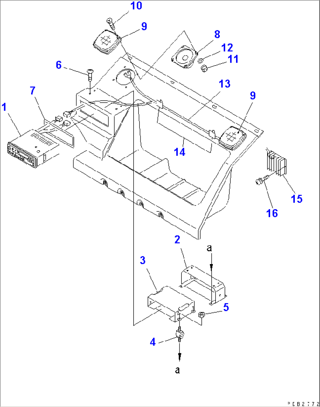 SEAT REAR COVER (WITH RADIO)