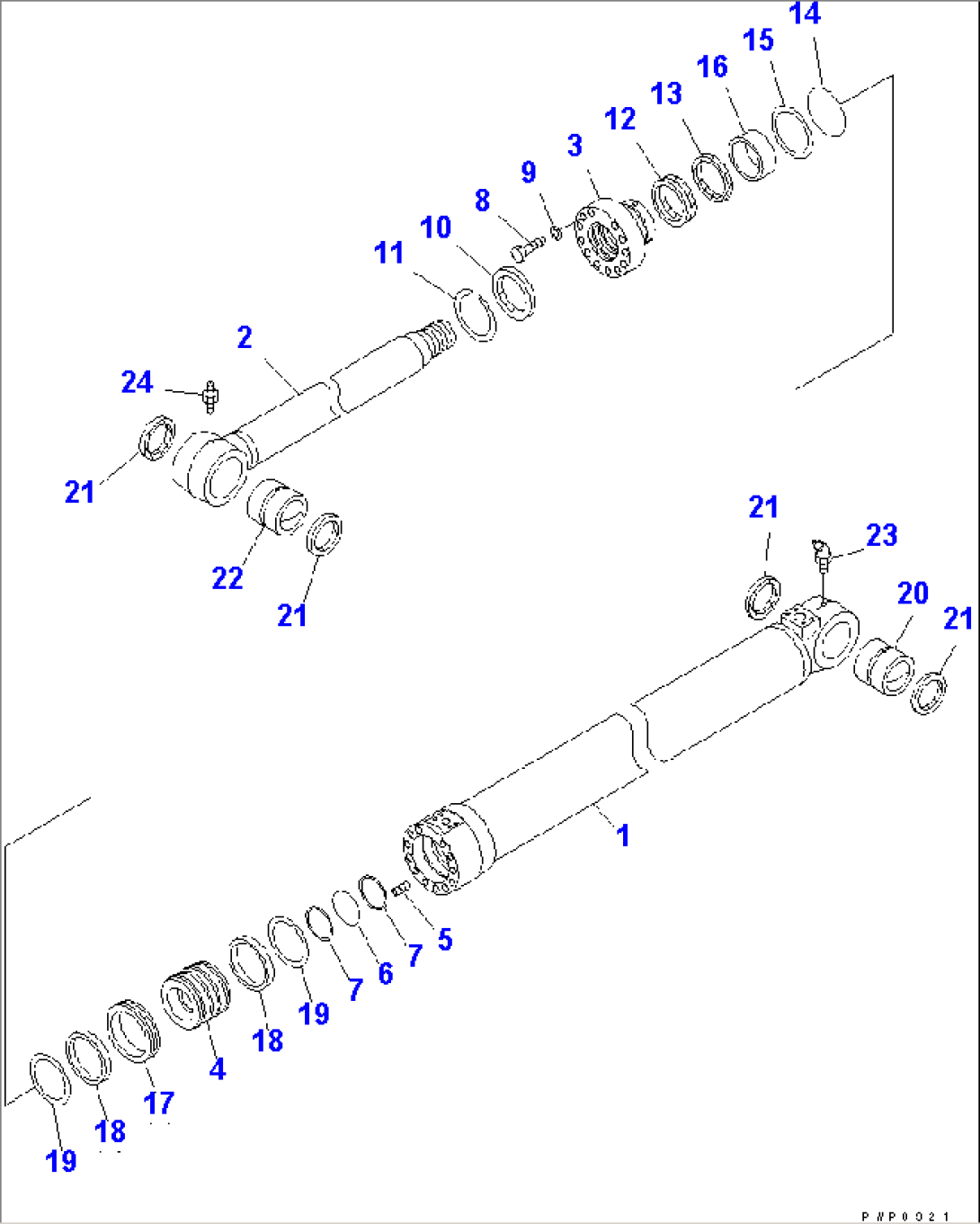 BOOM CYLINDER (INNER PARTS) (FOR 1-PIECE BOOM)