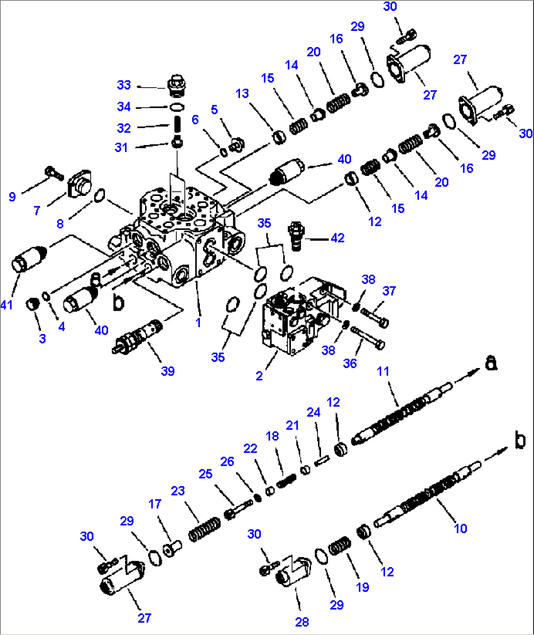 FIG. H0120-01A0 EQUIPMENT CONTROL VALVE - 2-SPOOL COMPLETE ASSEMBLY