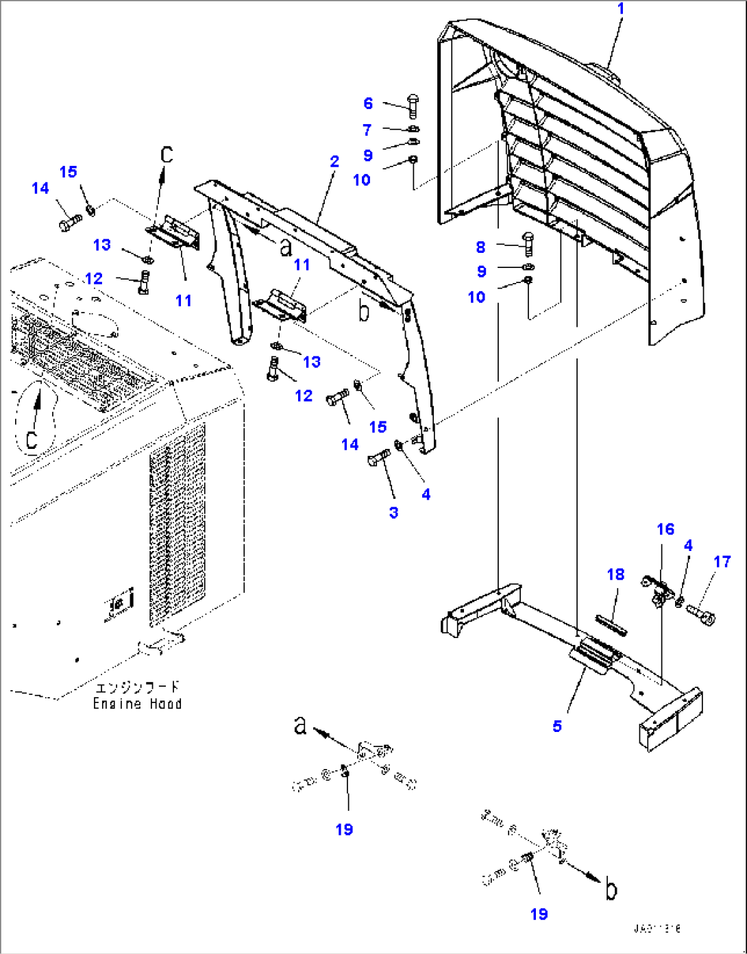 Engine Hood, Grille (#80001-)