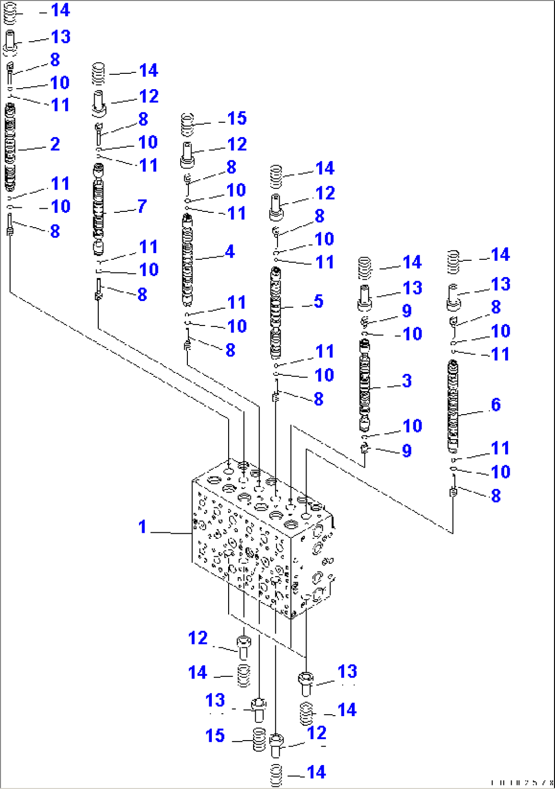 MAIN VALVE (8-SPOOL) (1/20) (FOR 1-PIECE BOOM)