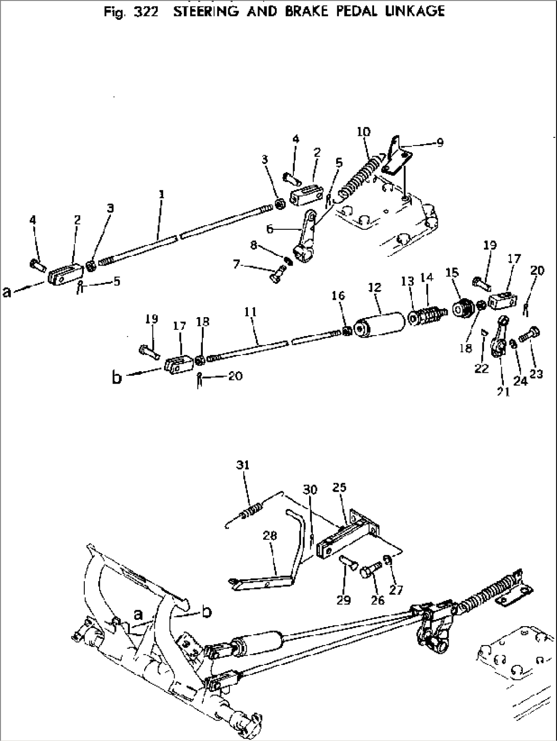 STEERING AND BRAKE PEDAL LINKAGE