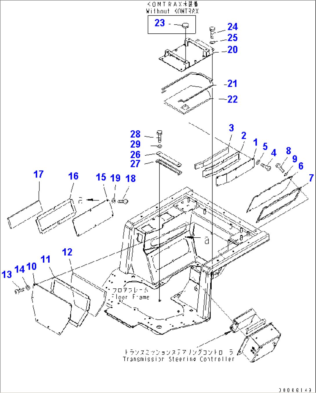 FLOOR FRAME COVER (FOR CAB)(#20001-)