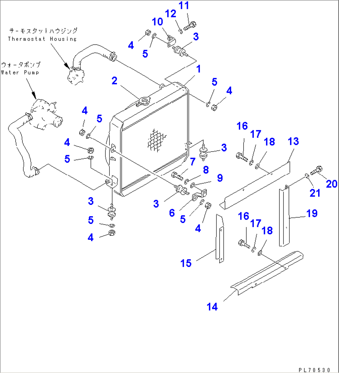 RADIATOR AND MOUNTING PARTS