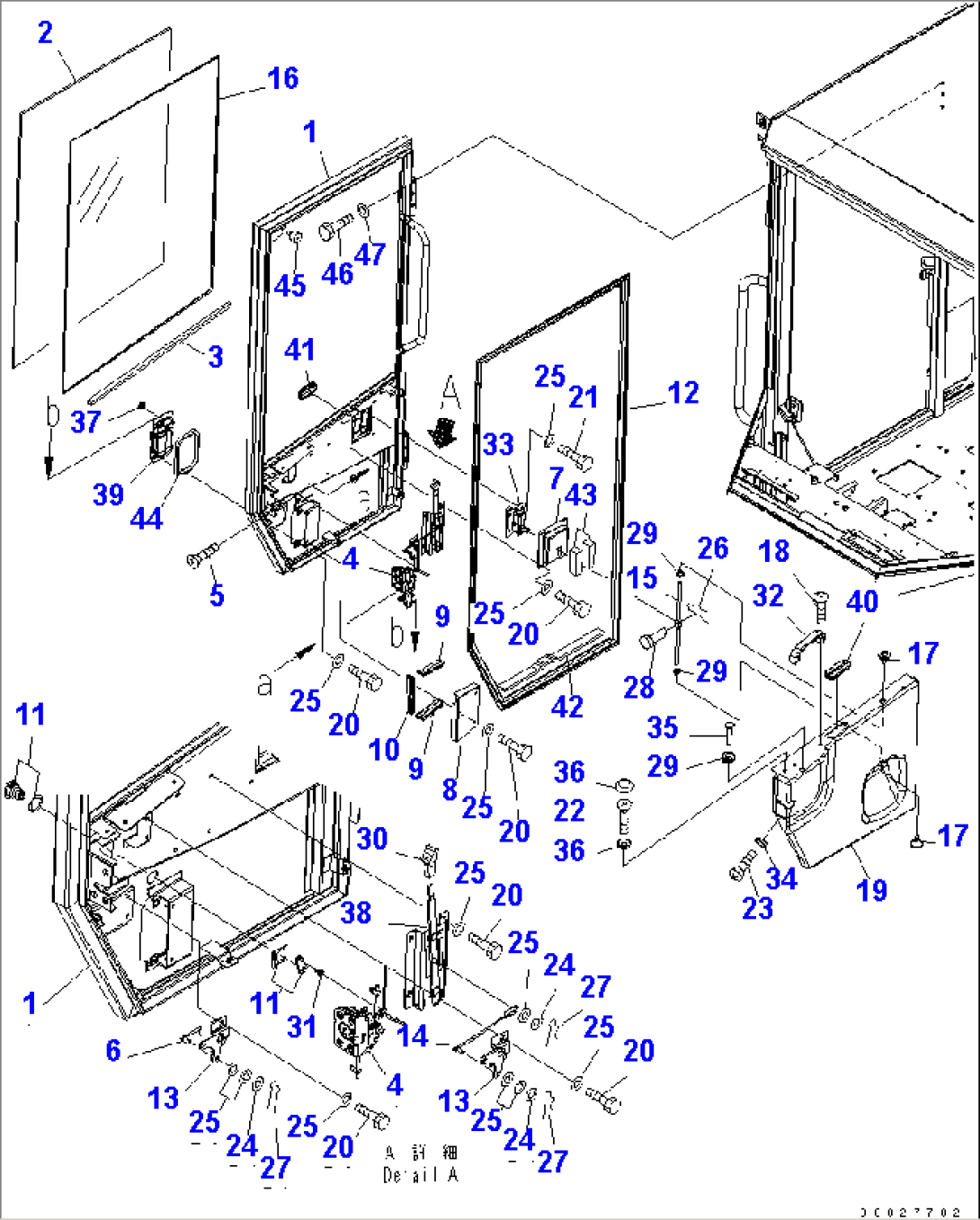 ROPS CAB (DOOR R.H.) (FOR EXCEPT JAPAN)(#65001-72084)