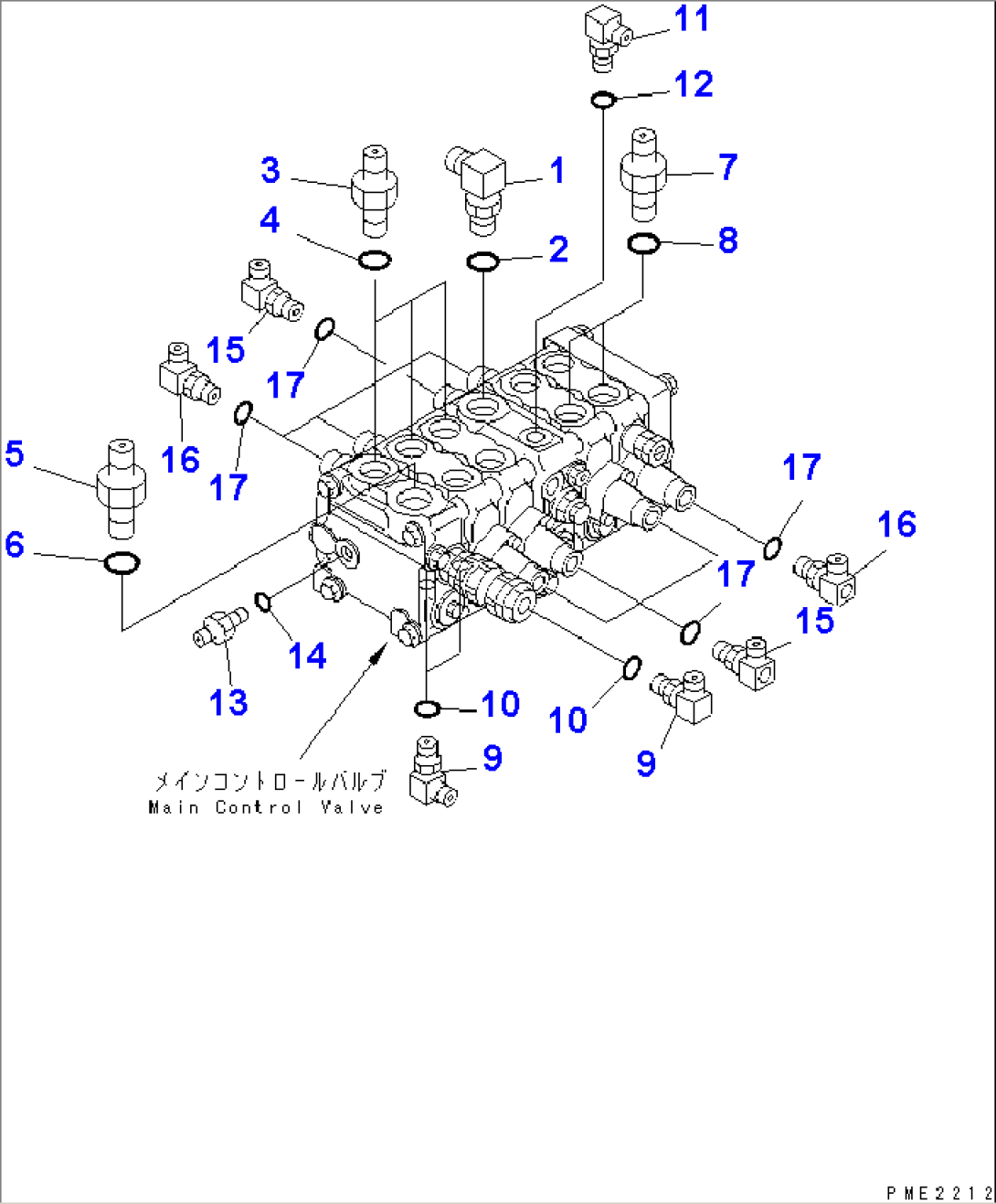 HYDRAULIC MAIN VALVE (MAIN CONTROL VALVE CONNECTING PARTS)