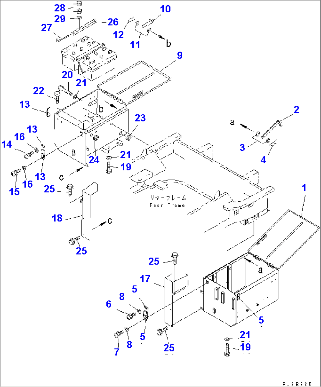 BATTERY MOUNTING (BOX AND BATTERY MOUNTING)(#50014-)