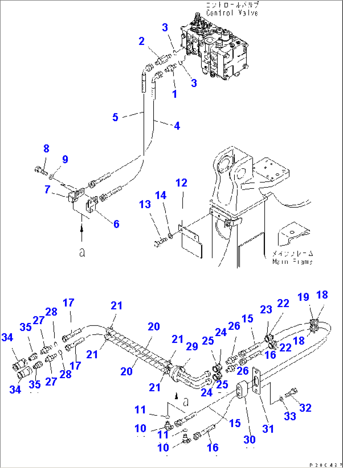 TILT LINE (FOR SUPER DAMP AREA DOZER)(#1199-)