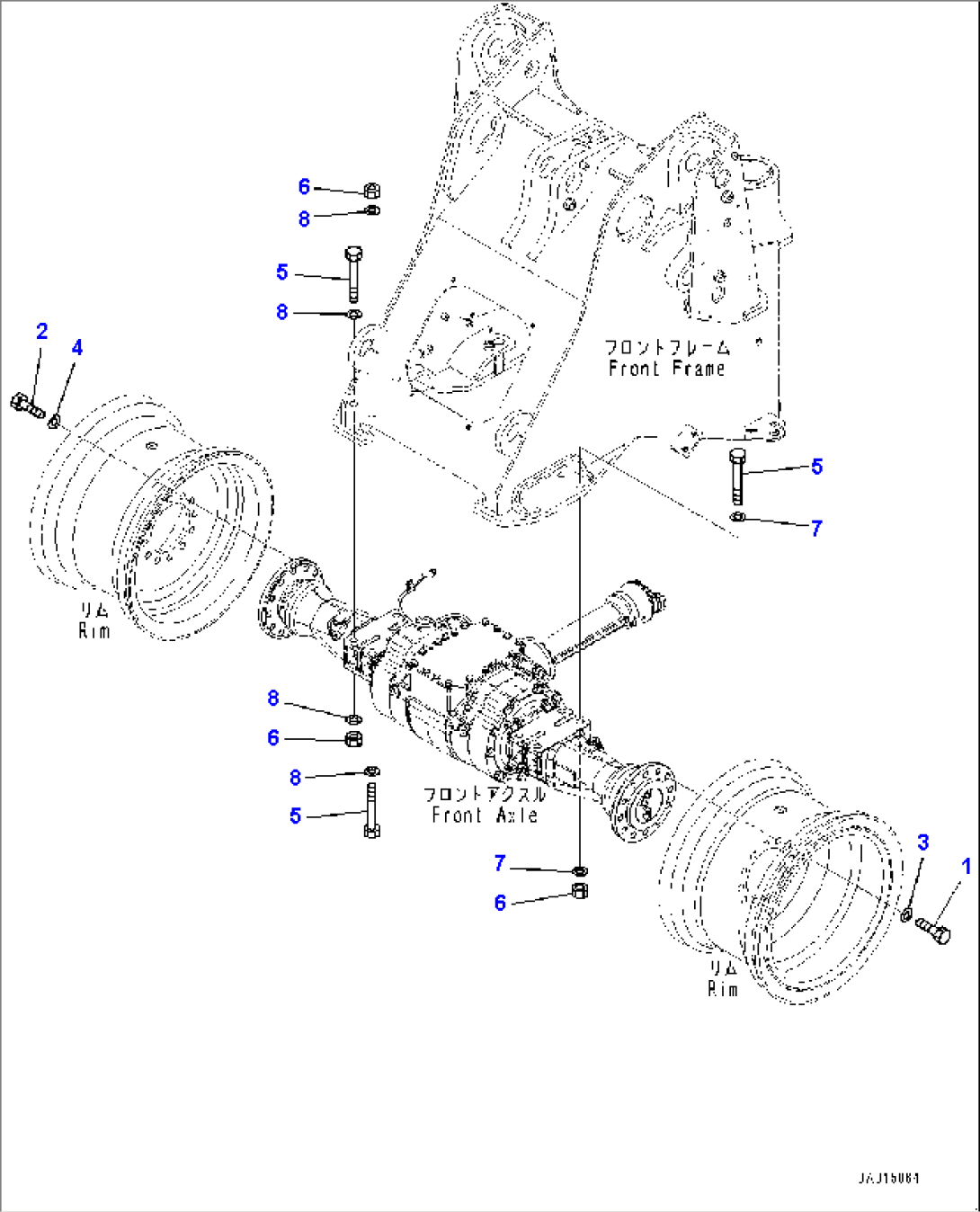 Front Axle, Mounting (#70883-)